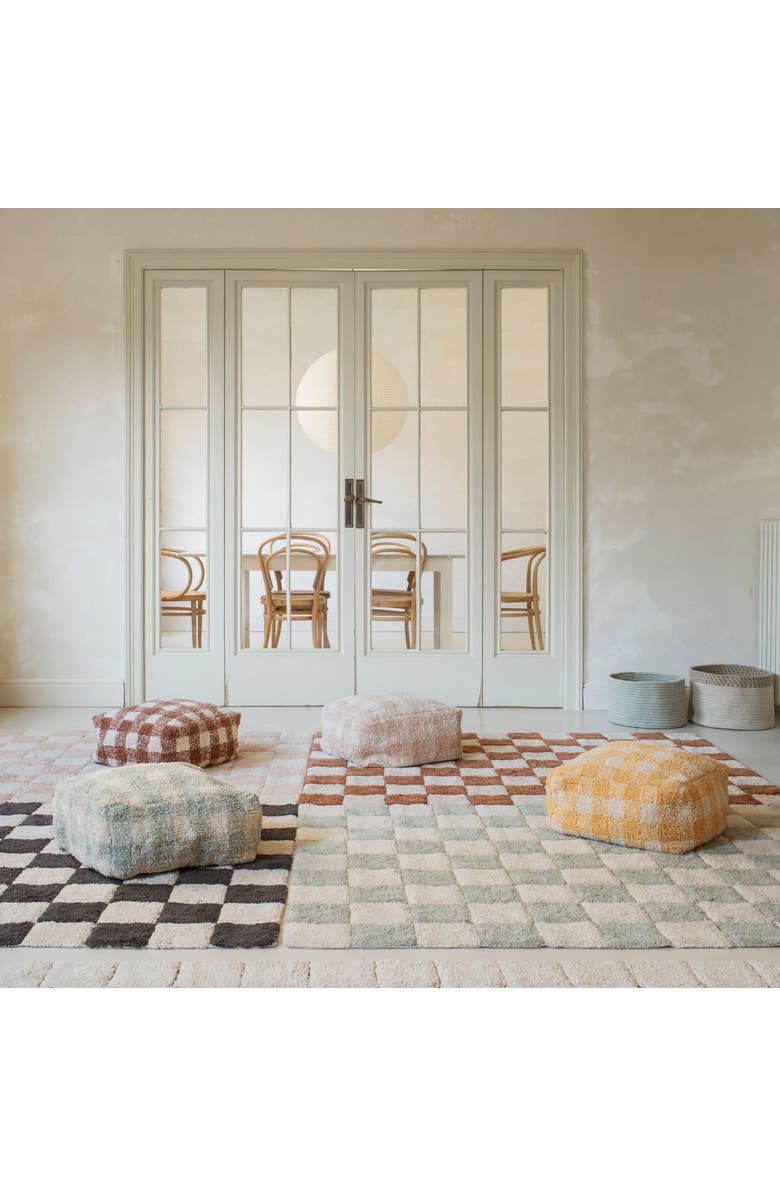 Lorena Canals Pouf Vichy, Alternate, color, Natural, Blue Sage