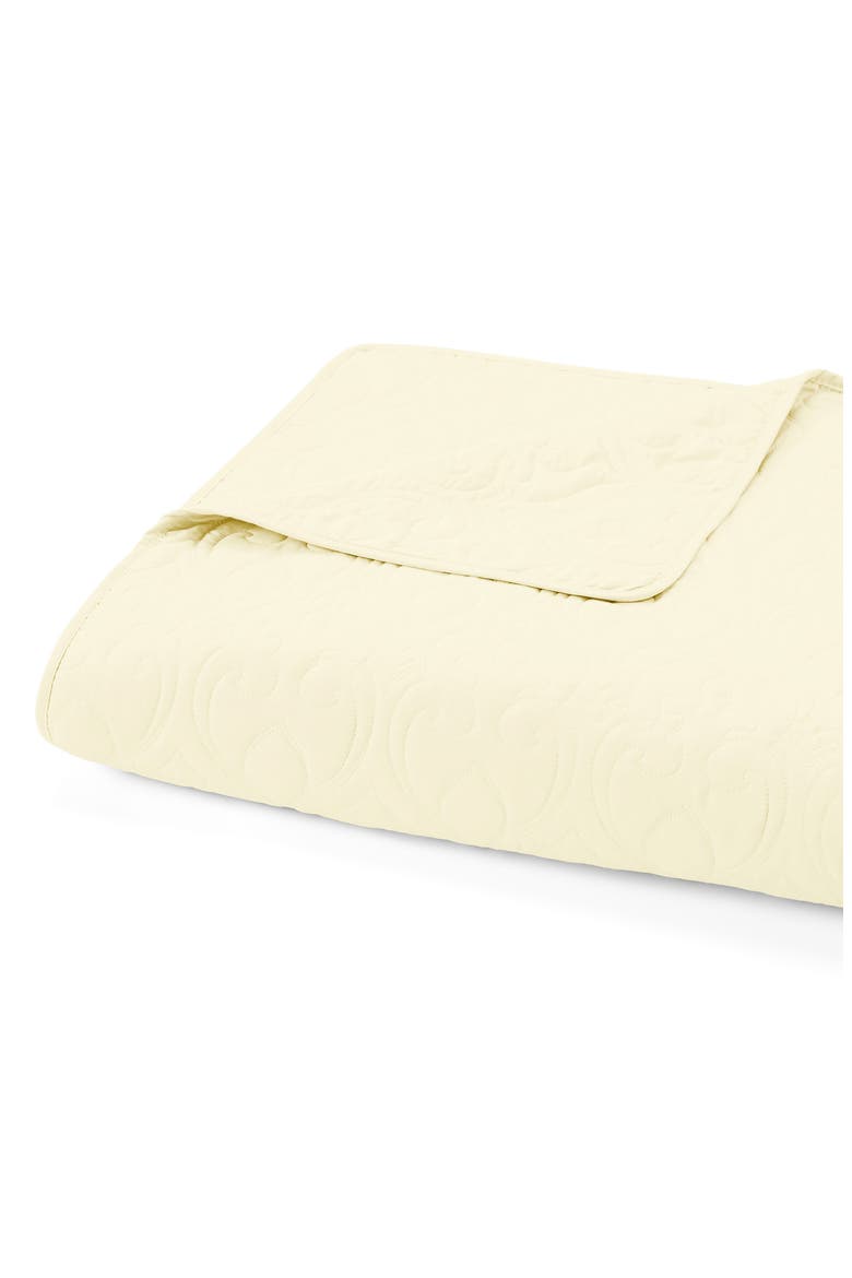 HOME SPUN Premium Ultra Soft Damask Pattern Quilted Coverlet Set, Alternate, color, YELLOW