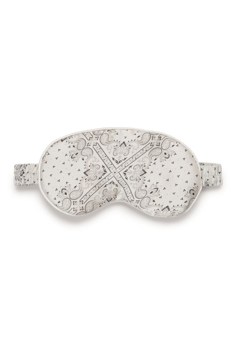 Silk Travel Neck Pillow & Eye Mask Set, Alternate, color, WHITE BANDANA