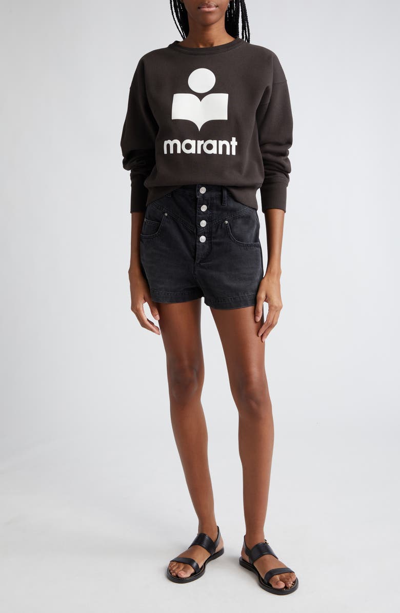 Isabel Marant Étoile Mobyli Logo Cotton Sweatshirt, Alternate, color, 