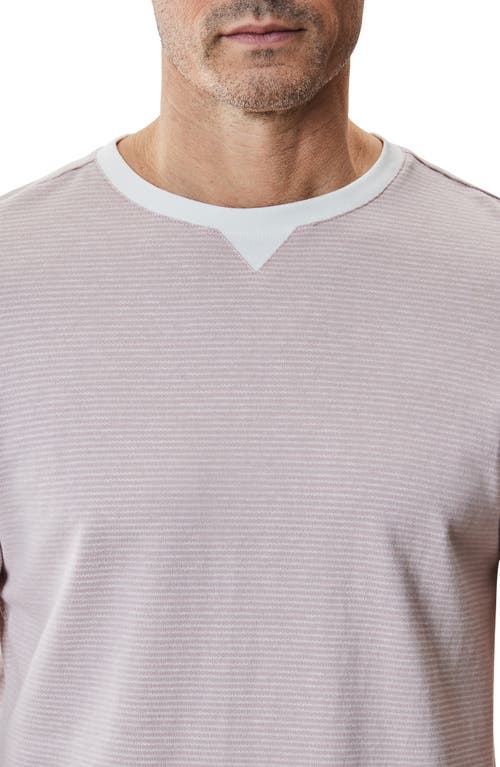 Robert Barakett Fitch Feeder Stripe Rib Trim T-shirt In Coral