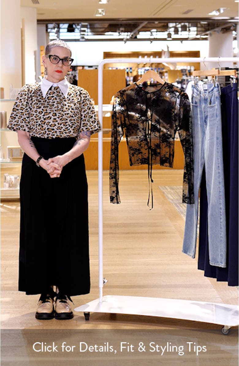 Camille Velvet Trim Sheer Crop Top, sales video thumbnail