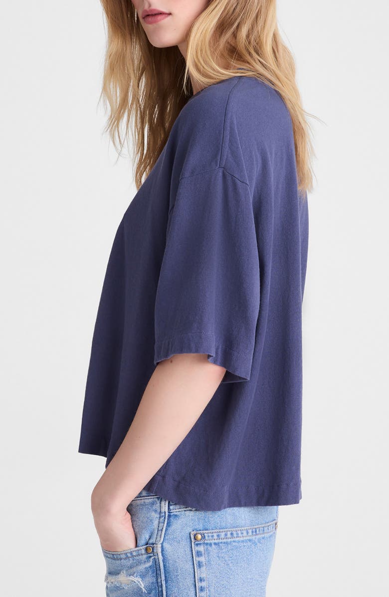 Madewell The Boxy Jersey Crop T-Shirt, Alternate, color, Petrol Navy