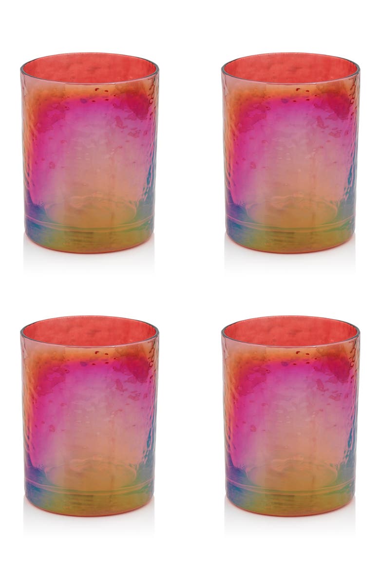 Set of 4 Aperitivo Rock Glasses, Main, color, RED