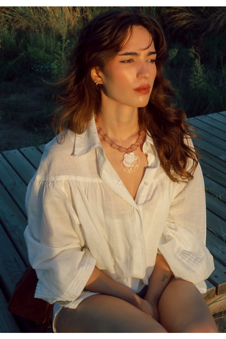 Blush Necklace, Alternate, color, Pink and White