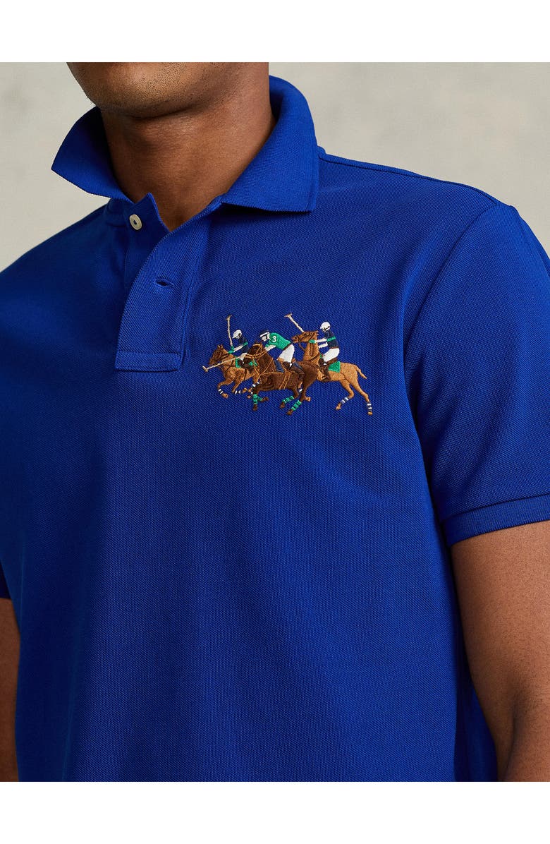 Polo Ralph Lauren Triple Pony Embroidered Piqué Polo, Alternate, color,
