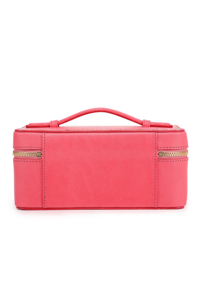 Clivia Genuine Leather Travel Beauty Box, Alternate, color, Pink