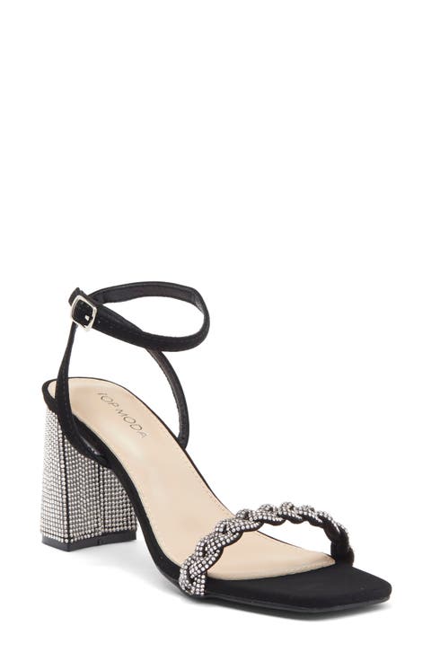 Rhinestone Ankle Strap Sandal (Women)
