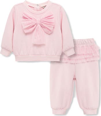 Tulle Bow Sweatshirt & Ruffle Sweatpants Set