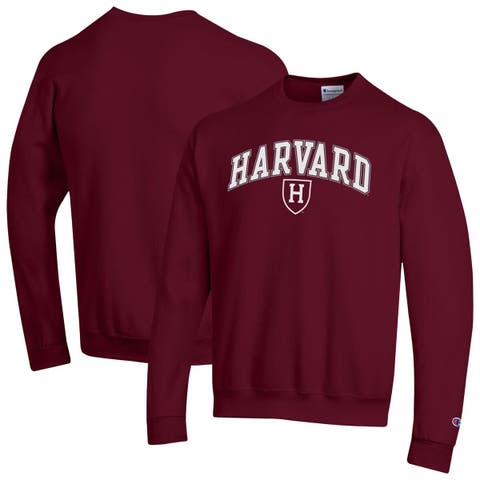 Men's Champion  Crimson Harvard Crimson Arch Over Logo Pullover Sweatshirt