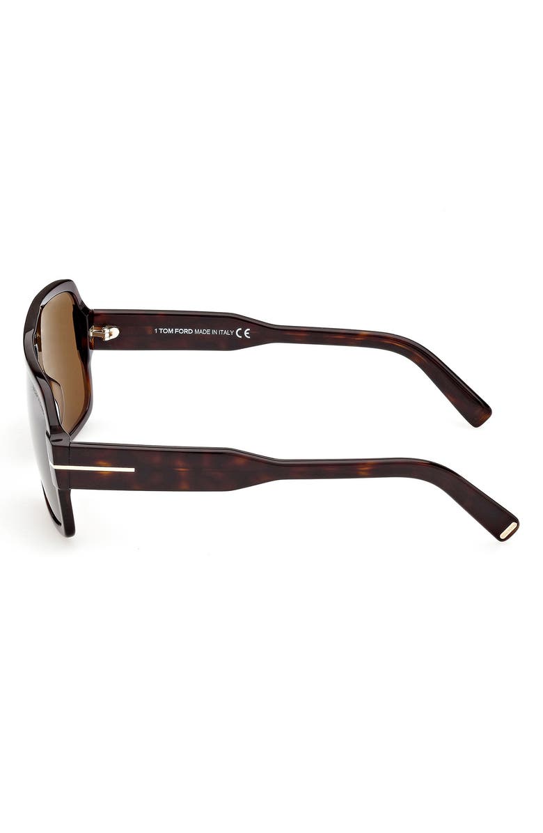TOM FORD Camden 58mm Square Sunglasses, Alternate, color, Dark Havana / Roviex