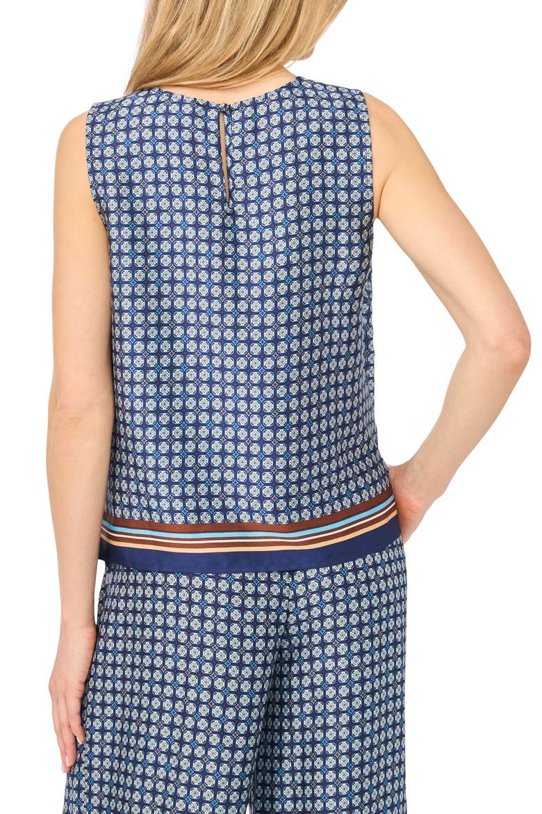 Geo Print Sleeveless Shell, Alternate, color, CLASSIC NAVY