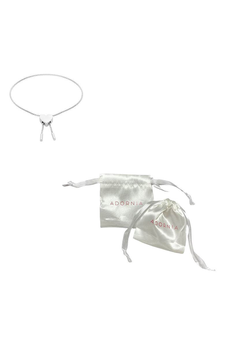 Adornia Heart Bolo Bracelet, Alternate, color, Silver