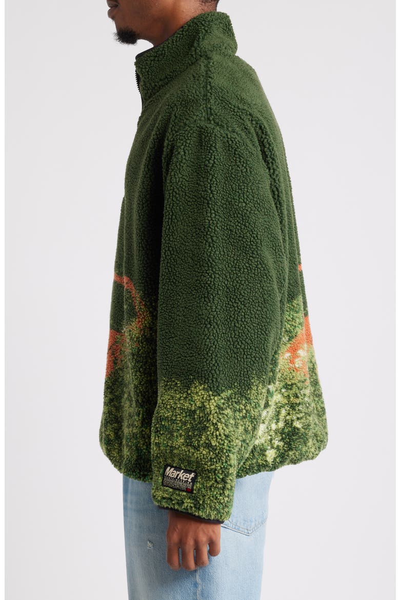 Forgotten High Pile Fleece Half-Zip Pullover, Alternate, color, KELP