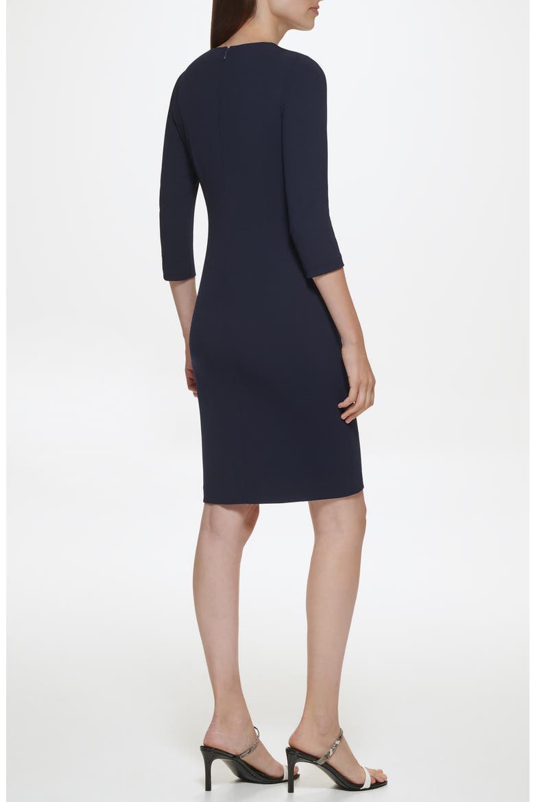 Zip Trim Sheath Dress, Alternate, color, INDIGO