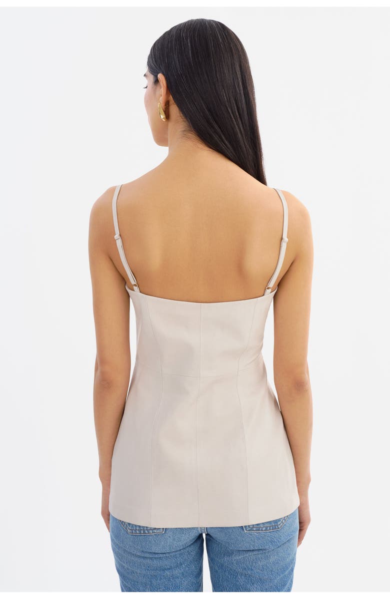 LAMARQUE MILANA | Leather Bustier Top, Alternate, color, Whisper White