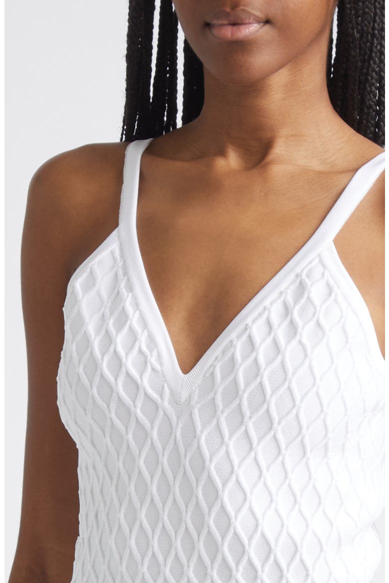 Diamond Jacquard Mini Sweater Dress, Alternate, color, 0FA WHITE