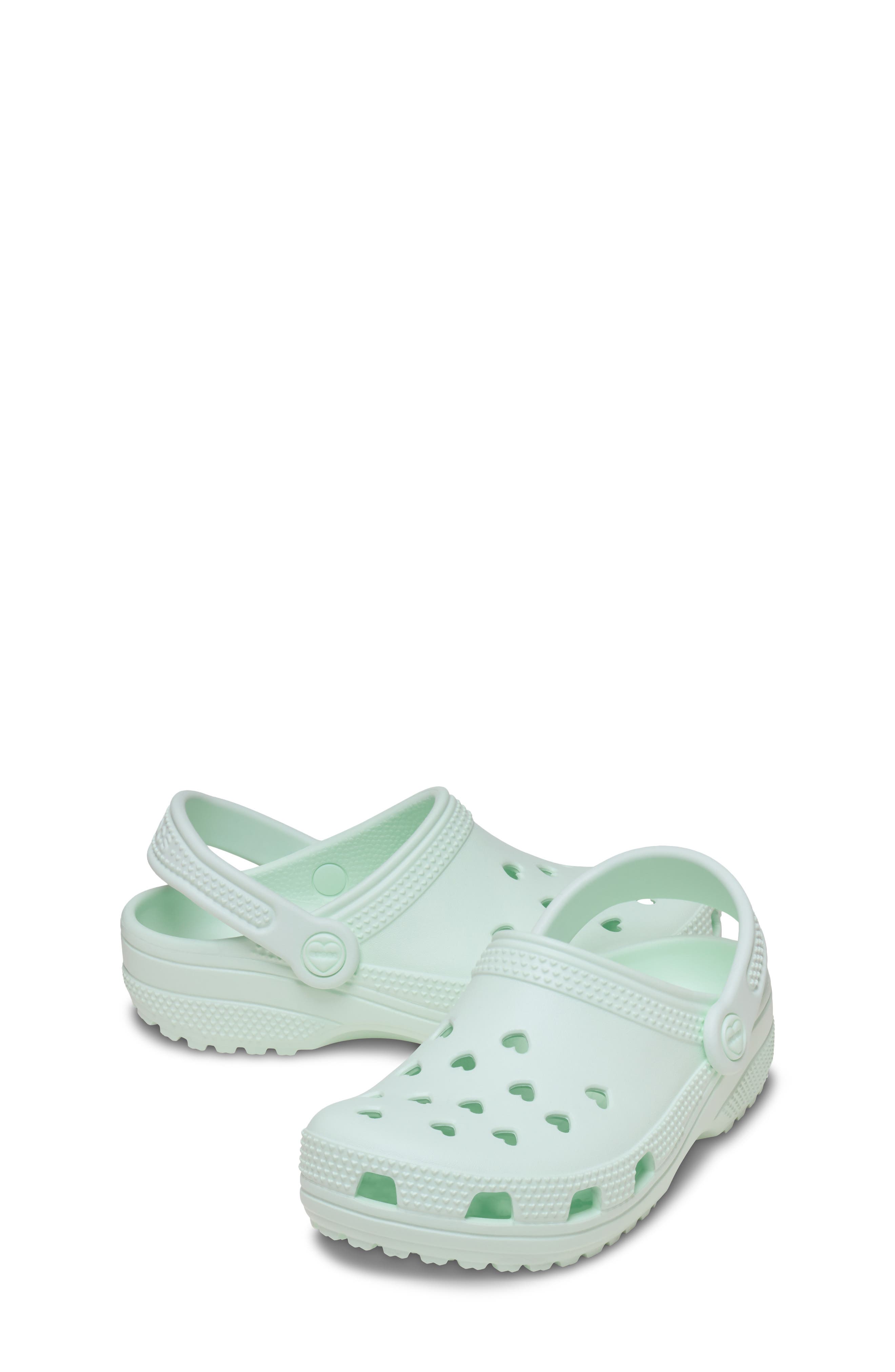 Kids' Classic Hearts Cutout Clog, Alternate, color, RETRO ICE
