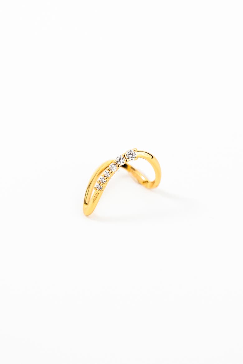 Curve Pave Ring, Main, color, Gold