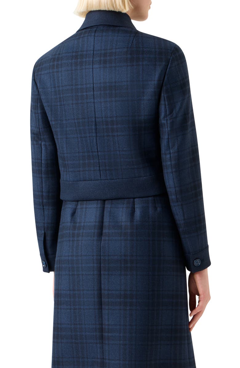 Akris Lewitt Check Wool Crop Jacket, Alternate, color, Denim-Black