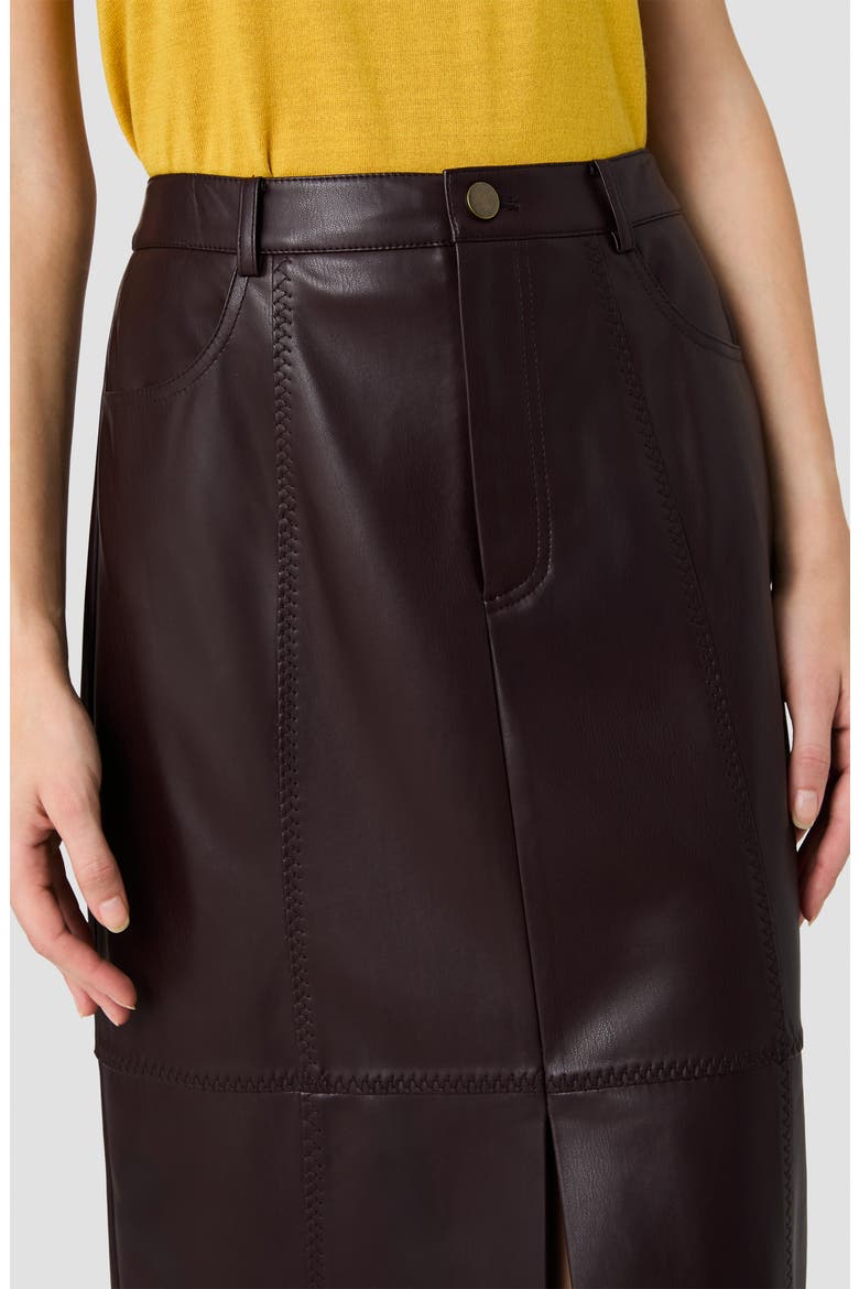 Madeline Faux Leather Midi Skirt, Alternate, color, COCA BROWN