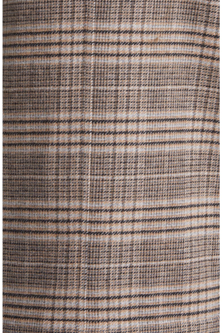Upton Bib Insert Wool Blend Car Coat, Alternate, color, BROWN PLAID