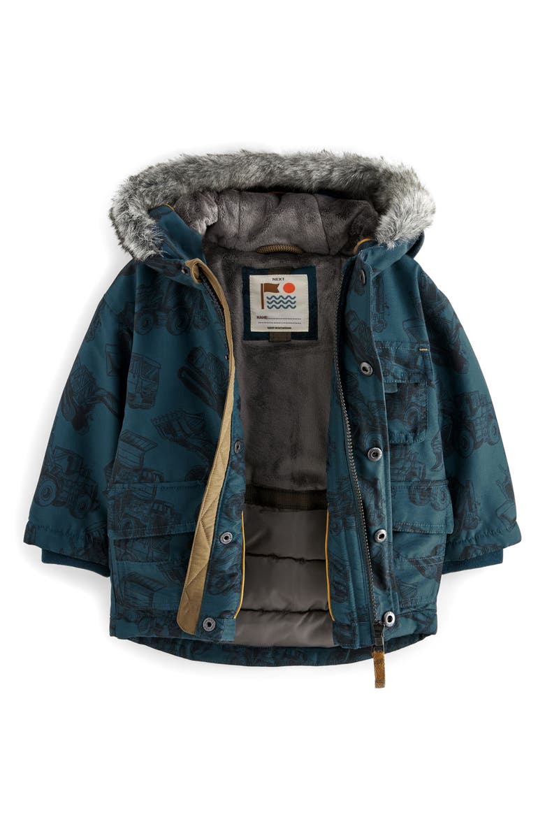 NEXT Kids' Tractor Water Resistant Hooded Parka, Alternate, color, 