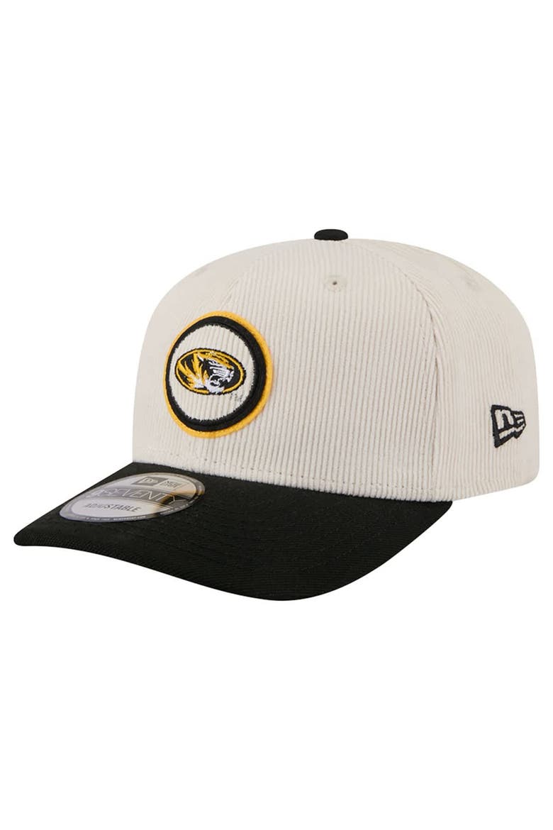 Men's New Era Cream/Black Missouri Tigers Loyal Corduroy 9SEVENTY Adjustable Hat, Alternate, color, Cream