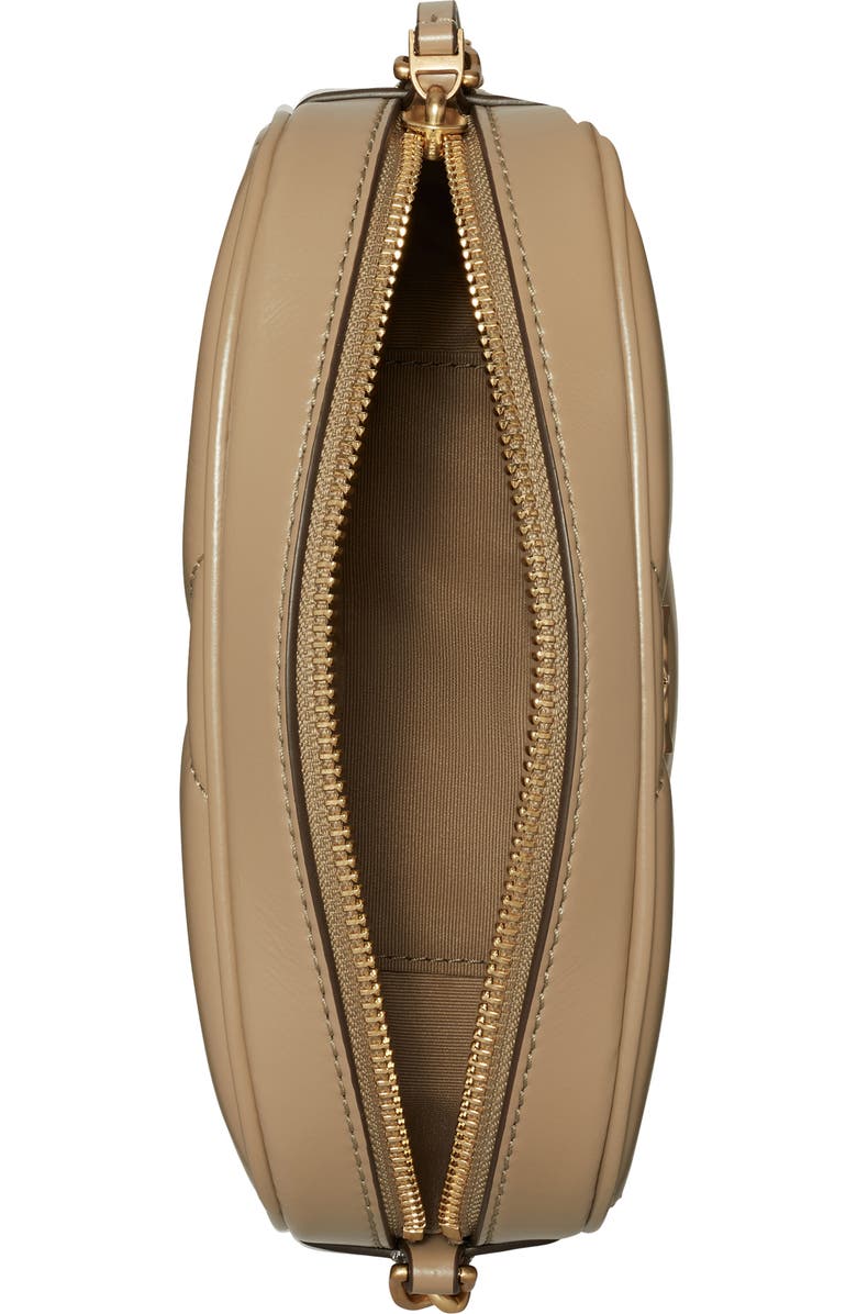 Tory Burch Kira Diamond Quilted Leather Camera Bag, Alternate, color, Taupe Oak