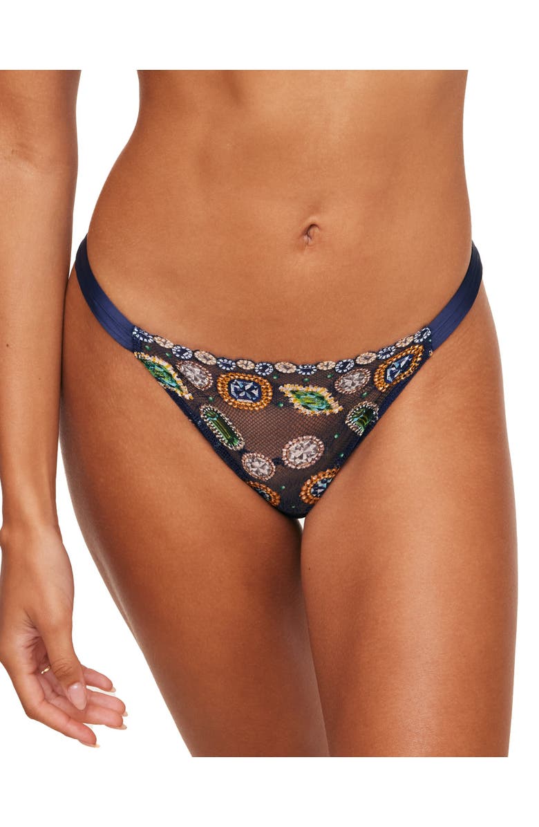Adore Me Dianna Brazilian Panties, Main, color, Novelty Blue