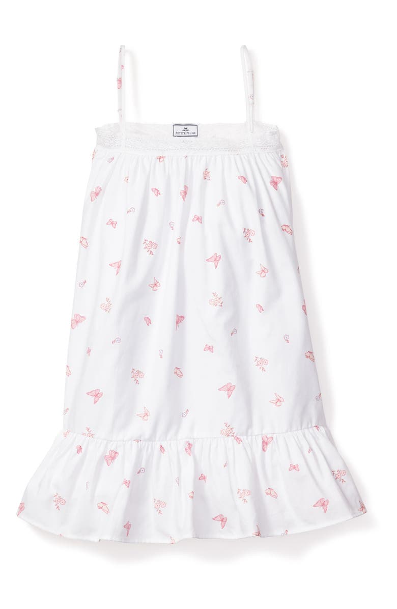 Petite Plume Kids' Lily Butterfly Nightgown, Main, color, White