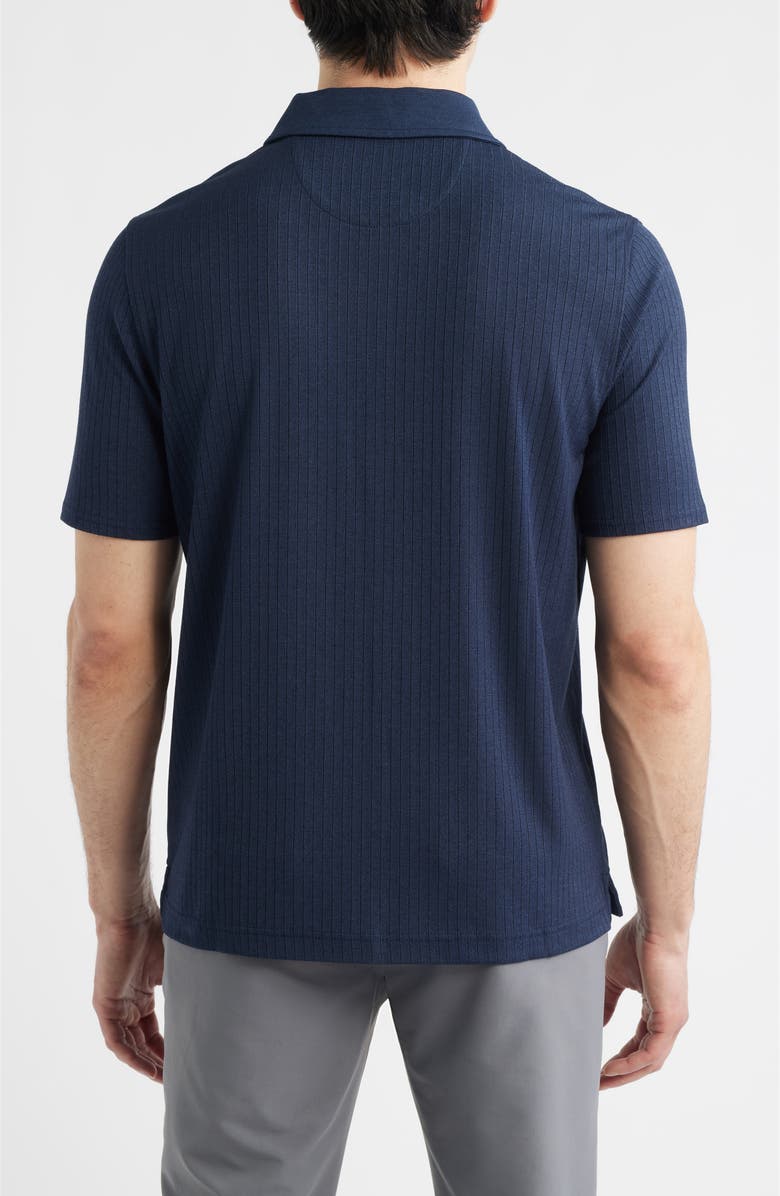 Johnston & Murphy Finn Rib Zip Polo, Alternate, color, Navy