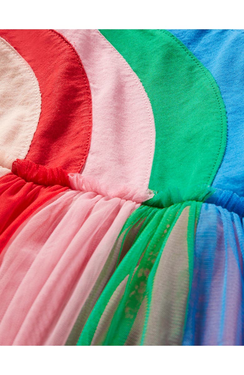 Mini Boden Kids' Long Sleeve Rainbow Tulle Dress, Alternate, color, 