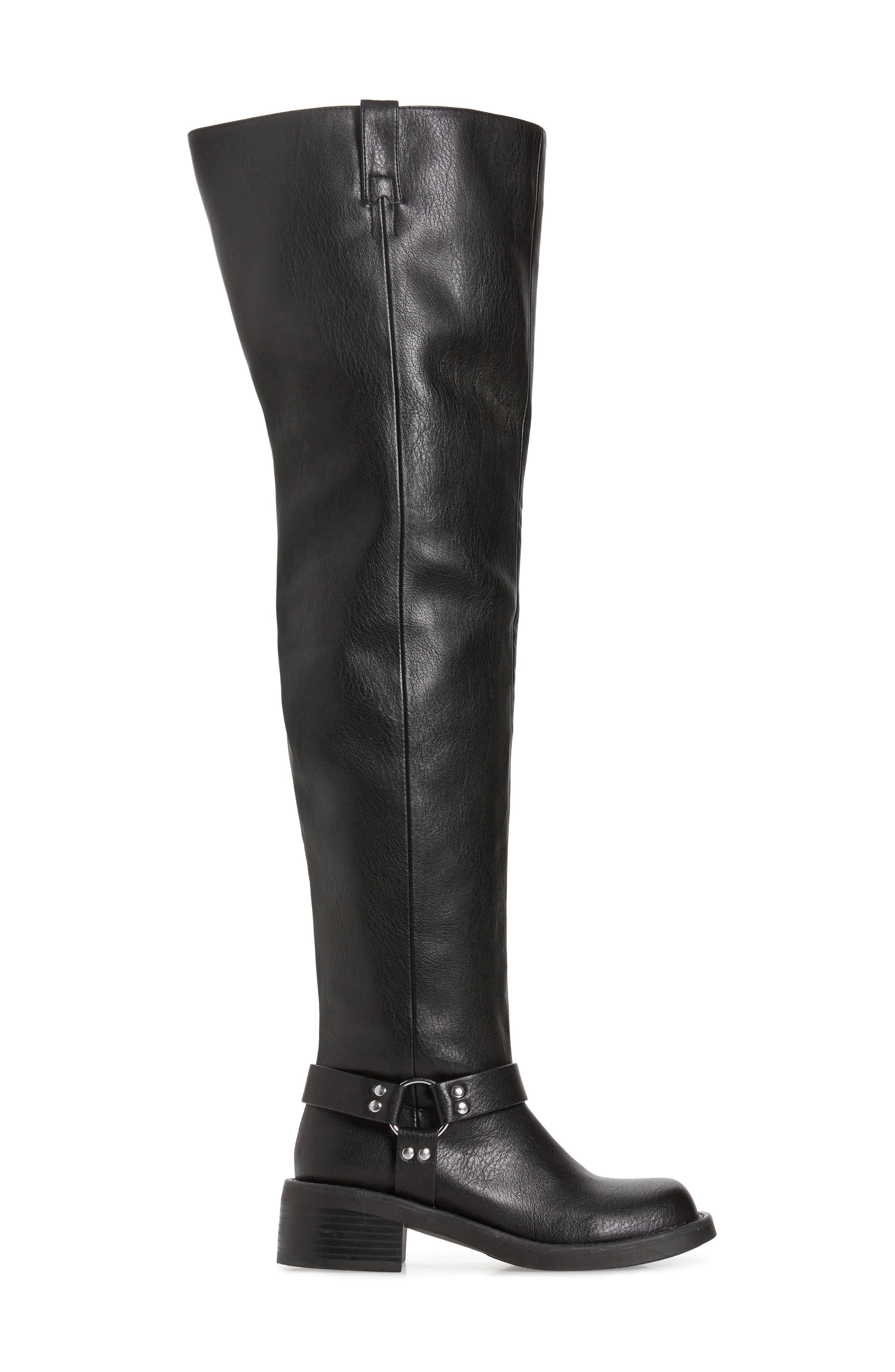 AZALEA WANG Glastonbury Water Resistant Knee High Moto Boot, Alternate, color, 