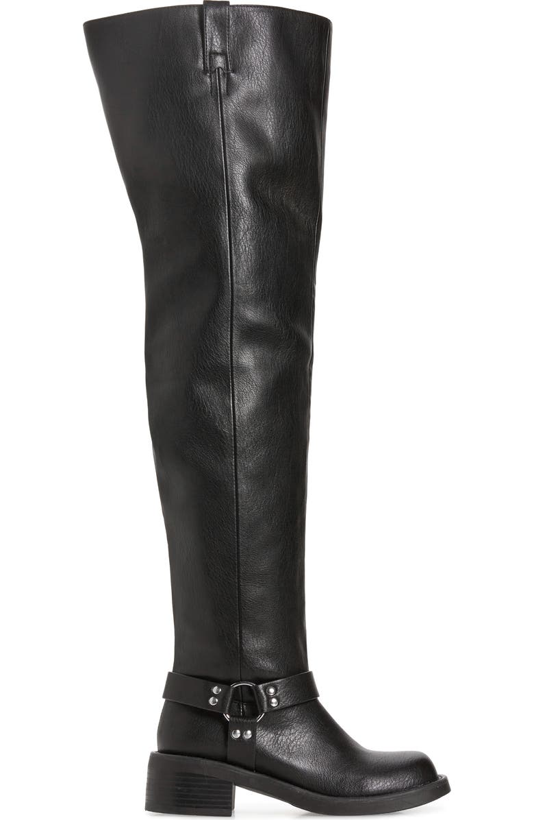 AZALEA WANG Glastonbury Water Resistant Knee High Moto Boot, Alternate, color,