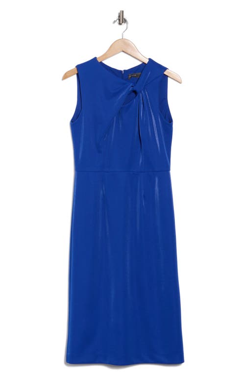 Donna Ricco Knotted Sheath Dress In Blue