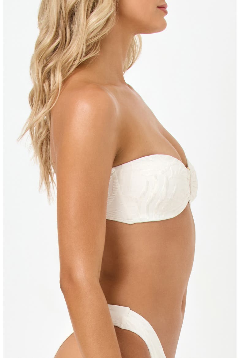 Jasper Bandeau Bikini Top, Alternate, color, CREAM