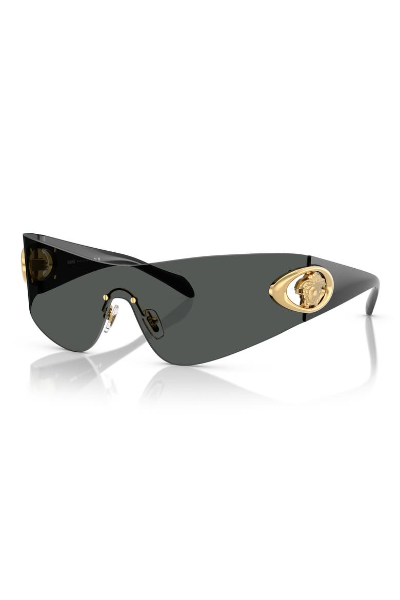 142mm Pillow Shield Sunglasses, Alternate, color, DARK GREY