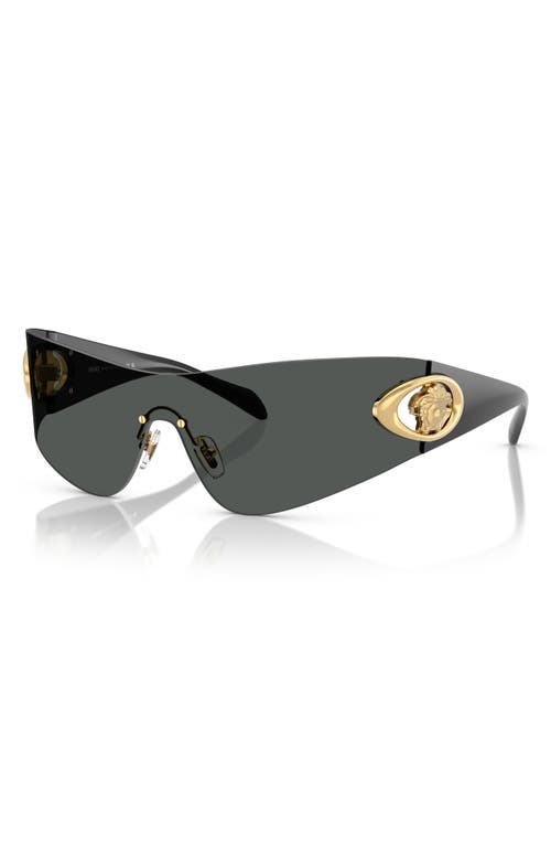 Versace 142mm Pillow Shield Sunglasses In Dark Grey