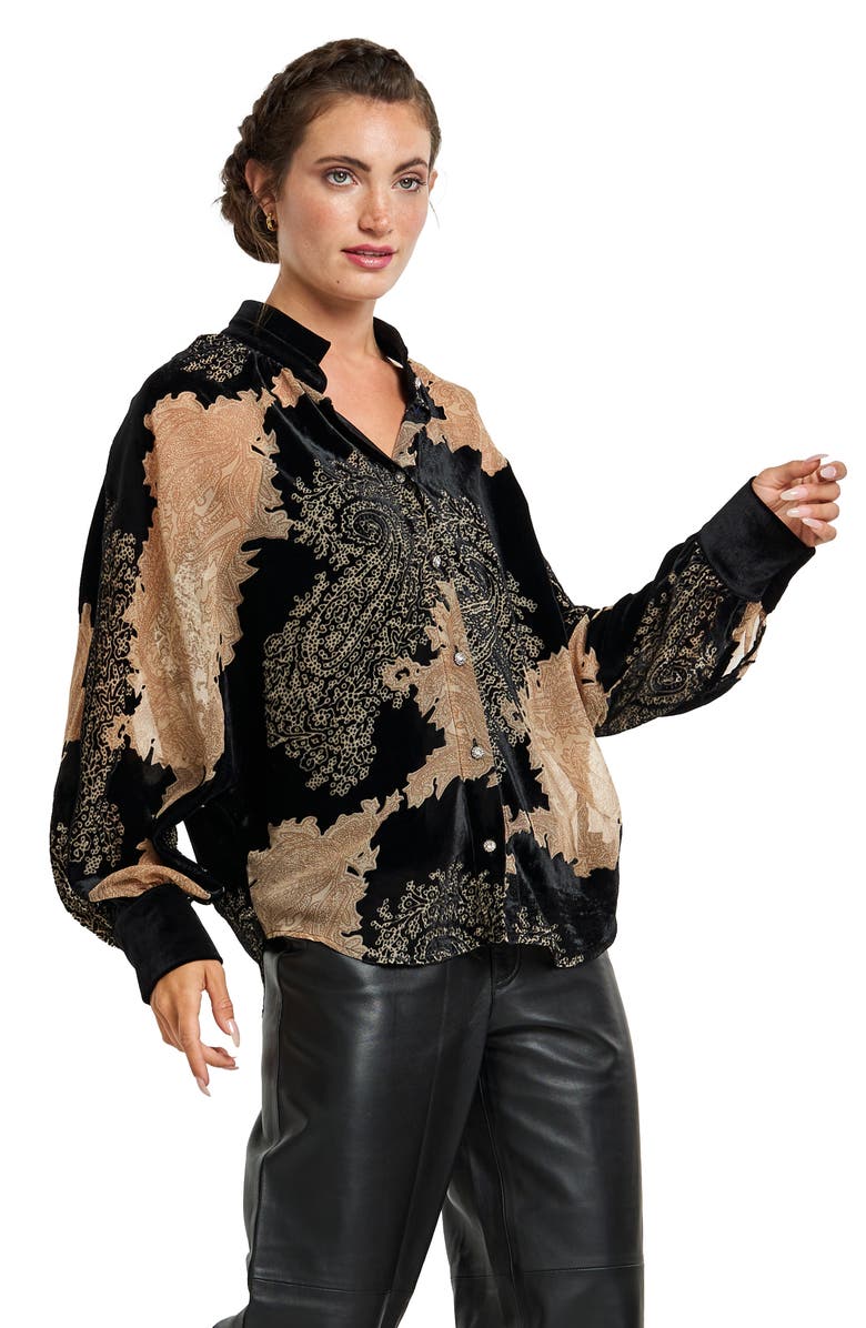 CIEBON Lexi Print Velvet Shirt, Alternate, color,