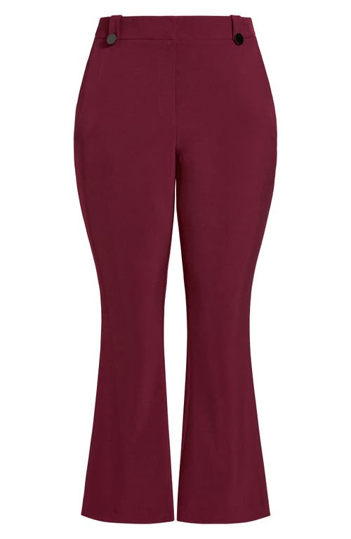 City Chic Vienna High Waist Flare Pants In Red
