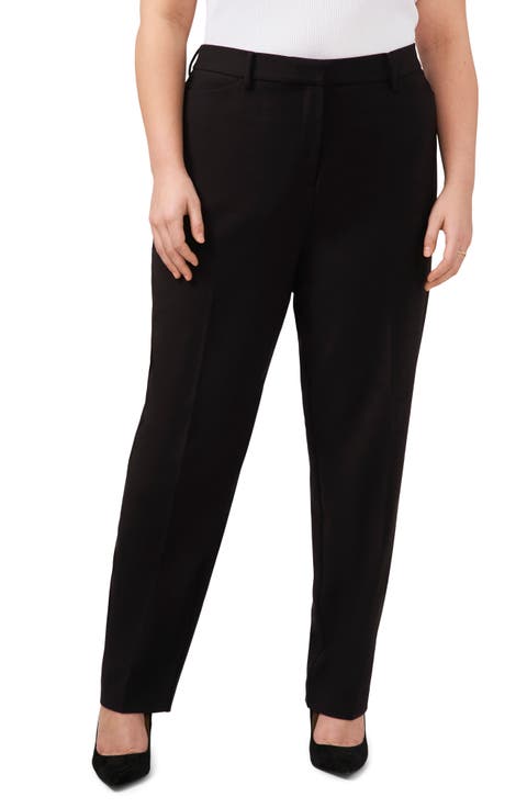 High Waist Straight Leg Pants (Plus)