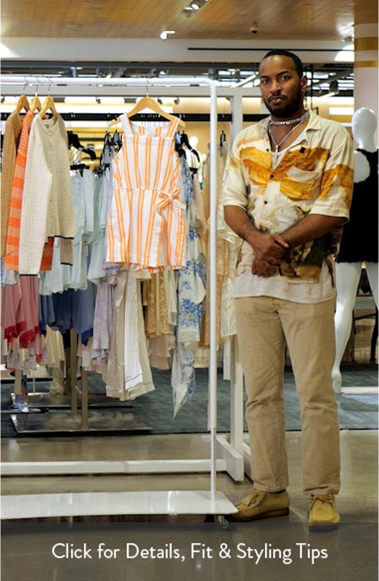 Kids' Stripe Cotton Faux Wrap Romper, sales video thumbnail