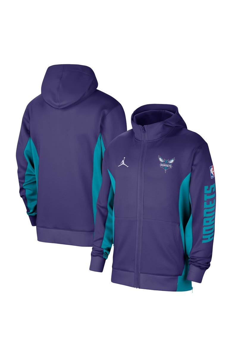 Jordan Brand Men's Jordan Brand Purple Charlotte Hornets 2023/24 Authentic Showtime Full-Zip Hoodie, Main, color,