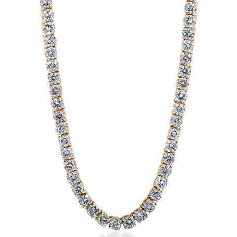 23Ct Diamond Tennis Necklace 14K Gold 18" Lab Grown