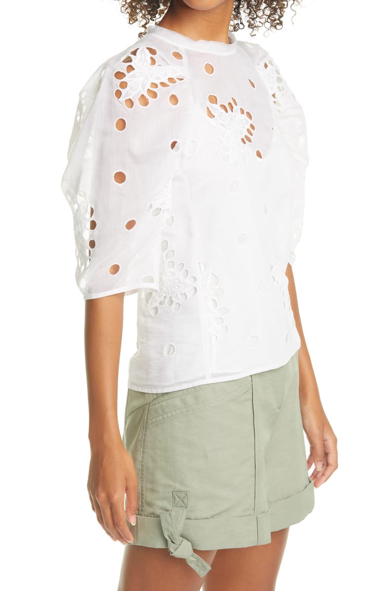 Rebecca Taylor Honeysuckle Eyelet Top, Alternate, color, 