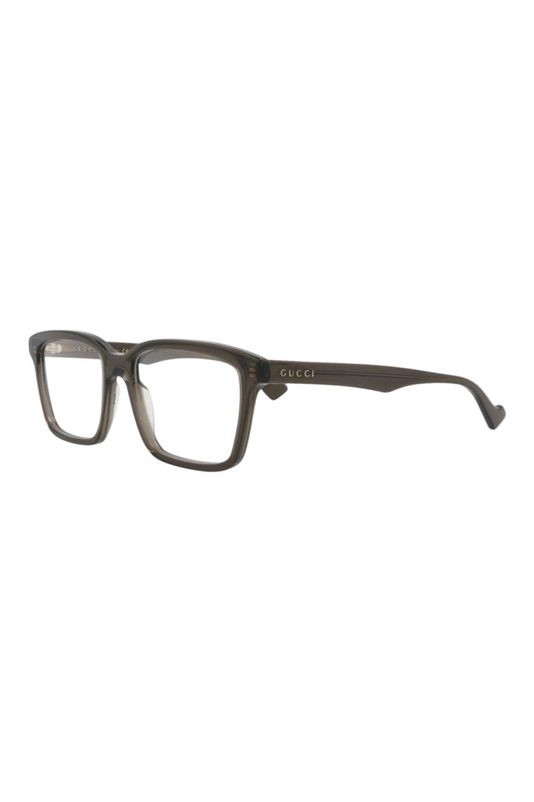 55mm Rectangular Optical Glasses, Alternate, color, BROWN BROWN TRANSPARENT
