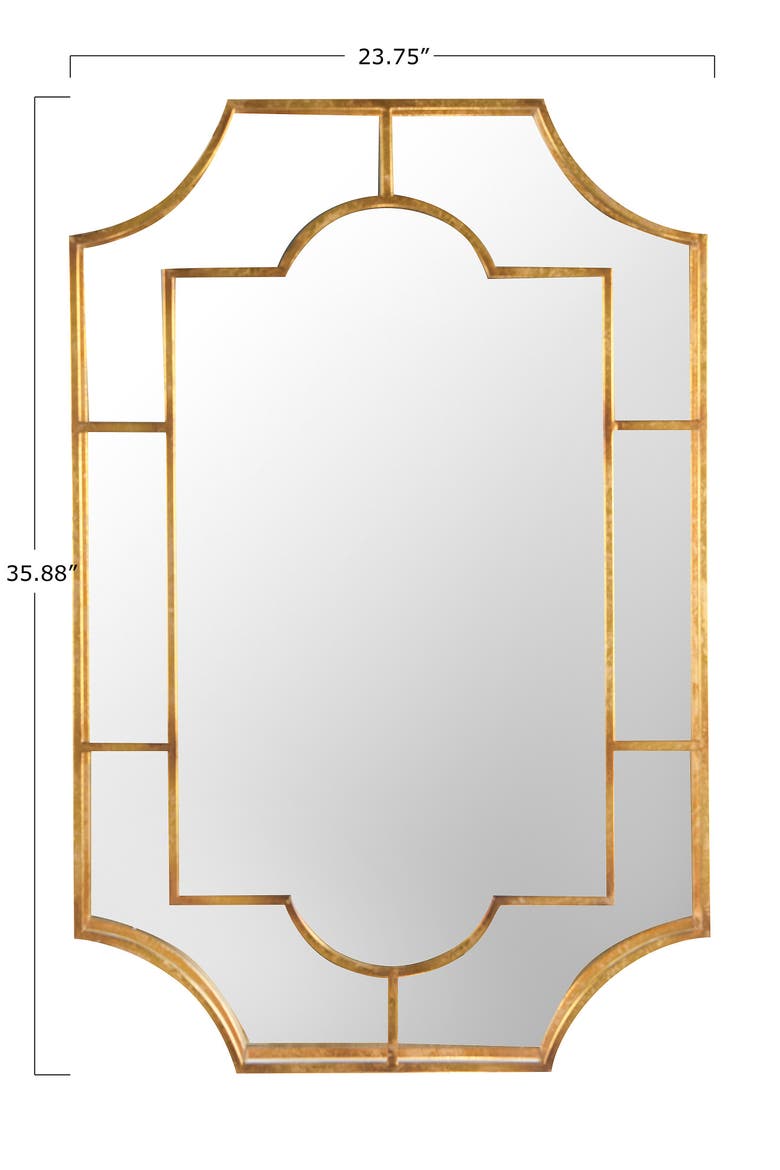 Art Deco Metal Framed Wall Mirror, Gold, Alternate, color, Gold