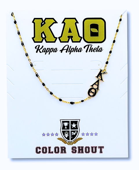 Kappa Alpha Theta Greek Letter Side Set Necklace