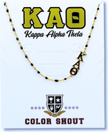 Color Shout Kappa Alpha Theta Greek Letter Side Set Necklace